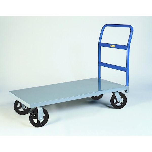 Heavy-Duty Platform Truck, 8" Mold-On Rubber, 2400 lbs Cap, 24" x 48"